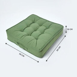 Homescapes Forest Green Cotton Armchair Booster Cushion - thumbnail 5