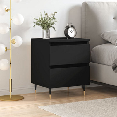 Berkfield Bedside Cabinet Black 40X35X50 Cm Engineered Wood - image 1