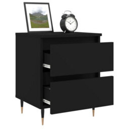 Berkfield Bedside Cabinet Black 40X35X50 Cm Engineered Wood - thumbnail 4