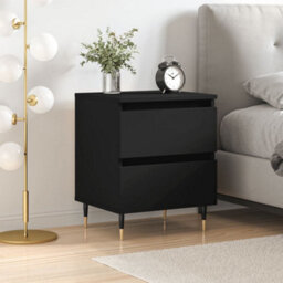 Berkfield Bedside Cabinet Black 40X35X50 Cm Engineered Wood - thumbnail 1