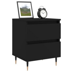 Berkfield Bedside Cabinet Black 40X35X50 Cm Engineered Wood - thumbnail 3