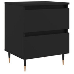 Berkfield Bedside Cabinet Black 40X35X50 Cm Engineered Wood - thumbnail 2