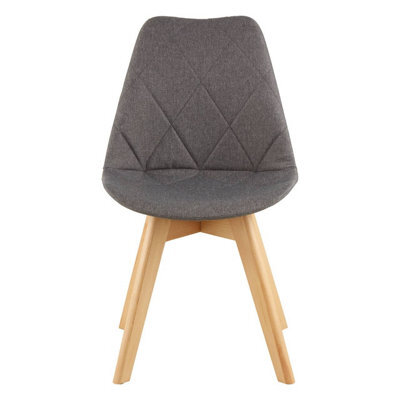 Orsina Grey Diamond Pattern Dining Chair, Easy Cleaning Small Chair For Living Room, Space-Saving Accent Chair - image 1