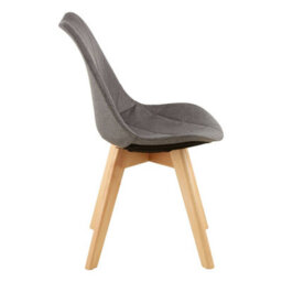 Orsina Grey Diamond Pattern Dining Chair, Easy Cleaning Small Chair For Living Room, Space-Saving Accent Chair - thumbnail 3