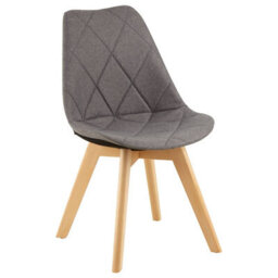 Orsina Grey Diamond Pattern Dining Chair, Easy Cleaning Small Chair For Living Room, Space-Saving Accent Chair - thumbnail 2