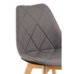 Orsina Grey Diamond Pattern Dining Chair, Easy Cleaning Small Chair For Living Room, Space-Saving Accent Chair - thumbnail 5