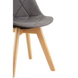 Orsina Grey Diamond Pattern Dining Chair, Easy Cleaning Small Chair For Living Room, Space-Saving Accent Chair - thumbnail 6