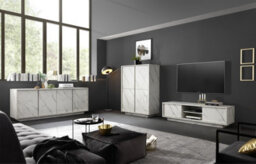 FurniComp LTD Furnicomp Glacia 4 Door 180Cm White Marble Effect Sideboard - thumbnail 4