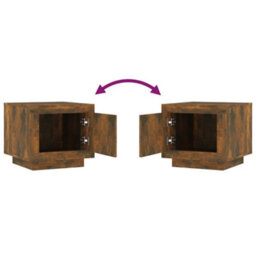 Berkfield Coffee Table Smoked Oak 51X50X45 Cm Engineered Wood - thumbnail 6
