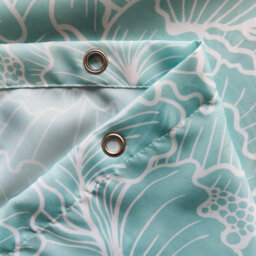 Neel Blue Shower Curtain With Hooks, Floral Leaves, 180Cm X 180Cm - thumbnail 3