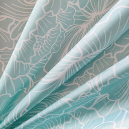 Neel Blue Shower Curtain With Hooks, Floral Leaves, 180Cm X 180Cm - thumbnail 5