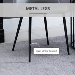 Homcom Modern Set Of 2 Upholstered Fabric Bucket Seat Dining Chairs, Grey - thumbnail 6