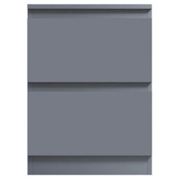 Fwstyle Carlton Dark Grey 2 Drawer Bedside Table Chest (H) 55Cm (W) 40Cm (D) 40Cm - thumbnail 4