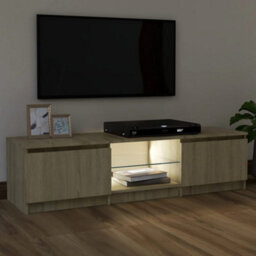 Berkfield Tv Cabinet With Led Lights Sonoma Oak 120X30X35.5 Cm - thumbnail 5