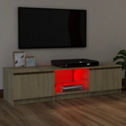 Berkfield Tv Cabinet With Led Lights Sonoma Oak 120X30X35.5 Cm - thumbnail 3