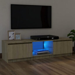 Berkfield Tv Cabinet With Led Lights Sonoma Oak 120X30X35.5 Cm - thumbnail 1
