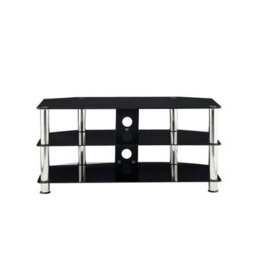 "MMT Funiture Designs mmt Black Glass Tv Stand 3 Shelf 1050mm Unit For 32 To 50"" Tvs" - thumbnail 3