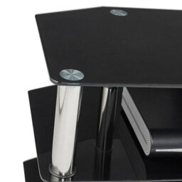 "MMT Funiture Designs mmt Black Glass Tv Stand 3 Shelf 1050mm Unit For 32 To 50"" Tvs" - thumbnail 5