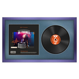 "30X17"" Purple Modern Vinyl Record Frame With Pompadour Mount For 12 Inch Lp Album Cover & Disc - Ak Frames"