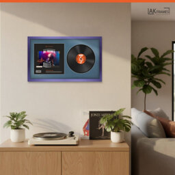 "30X17"" Purple Modern Vinyl Record Frame With Pompadour Mount For 12 Inch Lp Album Cover & Disc - Ak Frames" - thumbnail 5