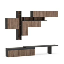 Decorotika Maastricht Moduler Modern Tv Unit Wall Mount Customizable Layout Black Alina - thumbnail 5