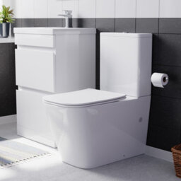 Nes Home 600mm 2 Drawers Freestanding White Basin Vanity & Close Coupled Toilet - thumbnail 3