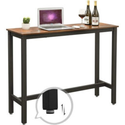 Vasagle Industrial Bar Table 120X40Cm Vintage Brown Black Metal - thumbnail 5