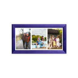 AK Frames 16X8 Purple Classic Multi Photo Frame With White Mount - Holds 3 Apertures (3X) 7X5 Photos