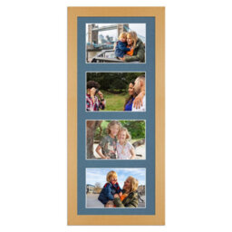 AK Frames 50X20Cm Country Pine Modern Multi Photo Frame With Pompadour Mount - Holds 4 Apertures (4X) 6X4 Photos