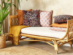 Beliani Set Of 2 Decorative Cushions Ricinus Velvet 45 X 45 Cm Black Oriental Pattern - thumbnail 2