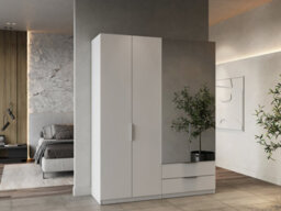 FurniComp LTD Furnicomp Chicago 4 Door 2 Drawer 160Cm Matt White Mirrored Wardrobe - thumbnail 7