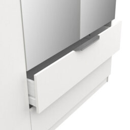FurniComp LTD Furnicomp Chicago 4 Door 2 Drawer 160Cm Matt White Mirrored Wardrobe - thumbnail 4
