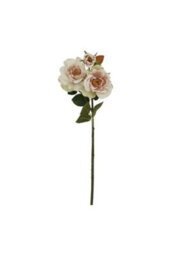Palest Blush Tea Rose Faux Flower Stem For Elegant Decor - thumbnail 1