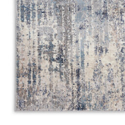 Abstract Ivory Grey Blue Modern Rug For Living Room Bedroom & Dining Room-122Cm X 183Cm - thumbnail 4