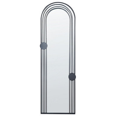 Beliani Wall Mirror Ajain 45 Cm 146 Cm Metal Black - image 1