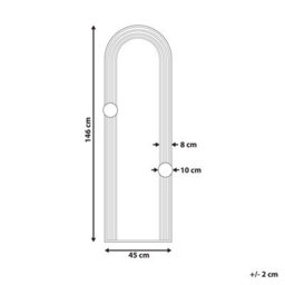 Beliani Wall Mirror Ajain 45 Cm 146 Cm Metal Black - thumbnail 3