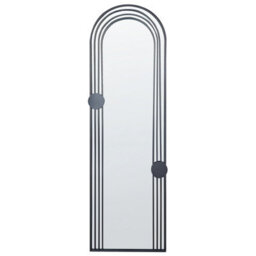 Beliani Wall Mirror Ajain 45 Cm 146 Cm Metal Black - thumbnail 1