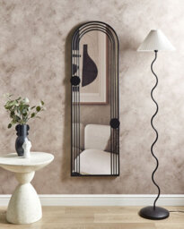Beliani Wall Mirror Ajain 45 Cm 146 Cm Metal Black - thumbnail 2