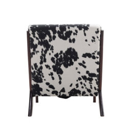 Living And Home Wood Frame Black And White Spots Velvet Upholstered Recliner Chair Armchair - thumbnail 5
