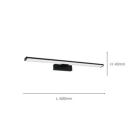 Eglo Pandella 1 Black Plastic Integrated Led Ip44 Bathroom Mirror Wall Light, (L) 60Cm - thumbnail 5