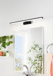 Eglo Pandella 1 Black Plastic Integrated Led Ip44 Bathroom Mirror Wall Light, (L) 60Cm