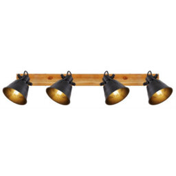 Luminosa Lighting Luminosa Günther Ceiling Spotlight Bar Brown 4X E27 - thumbnail 4