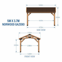 Backyard Discovery Norwood 16Ft X 12Ft Wooden Gazebo Fsc Cedar, Powerport Outlets & Usb, Galvanised Steel Roof, Weather Resistant - thumbnail 9