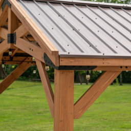 Backyard Discovery Norwood 16Ft X 12Ft Wooden Gazebo Fsc Cedar, Powerport Outlets & Usb, Galvanised Steel Roof, Weather Resistant - thumbnail 6