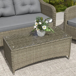 Outsunny 4 Pieces Rattan Sofa Set Outdoor Conservatory Furniture With Cushions - thumbnail 8