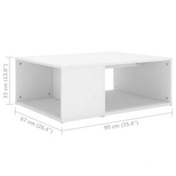 Berkfield Modern Coffee Table White 90X67X33 Cm Engineered Wood - thumbnail 6