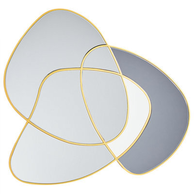 Beliani Wall Mirror Tailly 99 Cm 89 Cm Gold - image 1