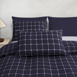 Lazzaro Double Brushed Microfiber Duvet Cover Set Reversible Design With Zipper Closure And Corner Ties - thumbnail 6