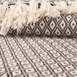 Ehc Super Soft Cotton Large Throw Covers Upto 2-Seater Sofa Or Double Bed, 150 X 200 Cm, Brown - thumbnail 4