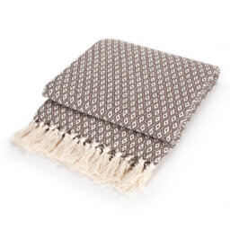 Ehc Super Soft Cotton Large Throw Covers Upto 2-Seater Sofa Or Double Bed, 150 X 200 Cm, Brown